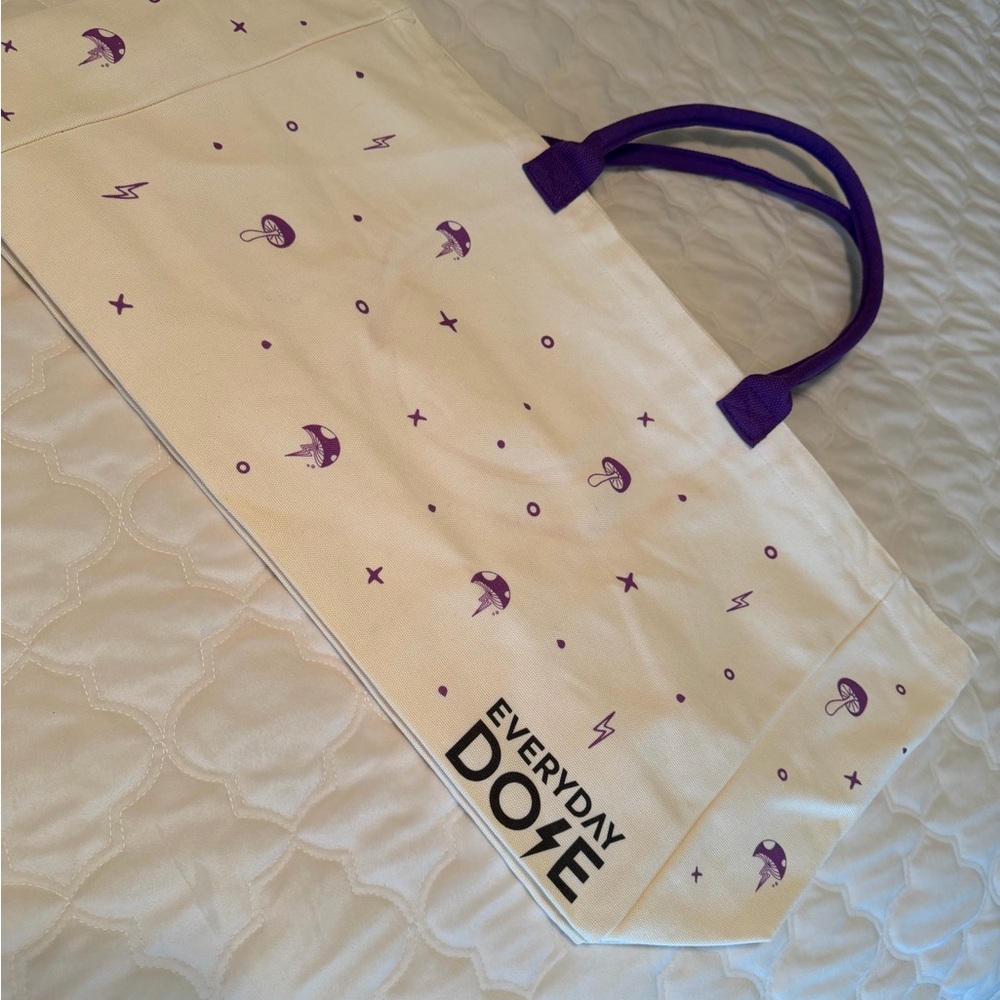 Everyday Doe Canvas Tote Bag with Purple Accents